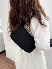 Minimalist Mini Black Shoulder Bag - Black - View 3