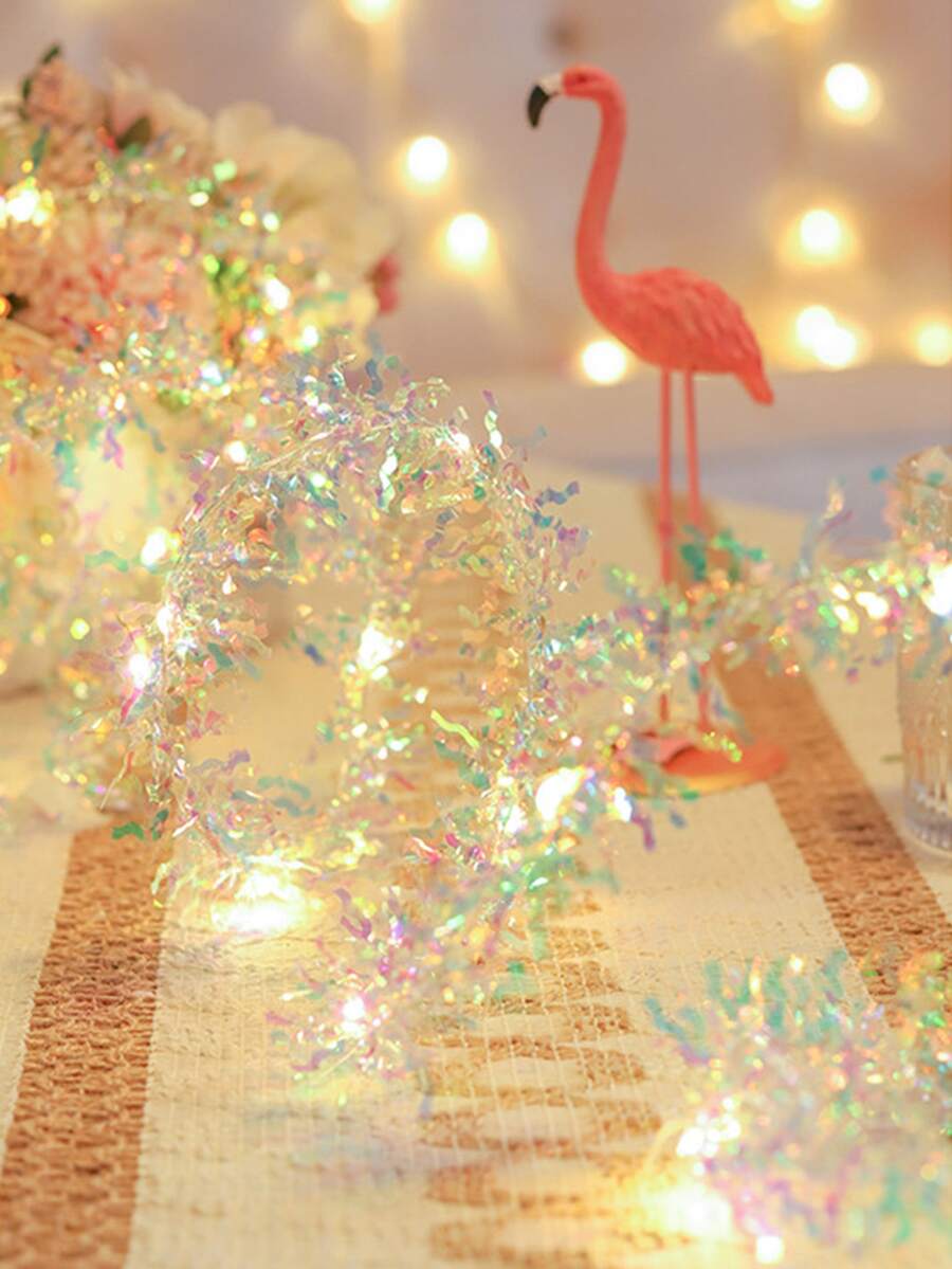 1入組2米/20led聖誕節裝飾燈,聖誕激光絲帶,聖誕場景佈置,攝影道具,聖誕樹飾品