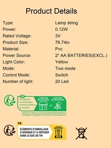 1入組2米/20led聖誕節裝飾燈,聖誕激光絲帶,聖誕場景佈置,攝影道具,聖誕樹飾品