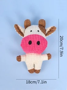 奶牛形狀寵物發聲玩具奶牛形狀毛絨玩具 - 彩色 - 查看 6