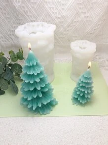松树香味蜡烛，慕斯硅胶模具，DIY树脂硅胶装饰 - 白色 - 查看 1