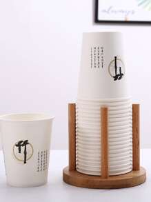 Bamboo Cup Holder, Disposable Cup Dispenser For Drinking Water Machine, Milk Tea And Coffee Shop, Bar And Commercial Desktop