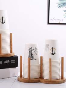 Bamboo Cup Holder, Disposable Cup Dispenser For Drinking Water Machine, Milk Tea And Coffee Shop, Bar And Commercial Desktop