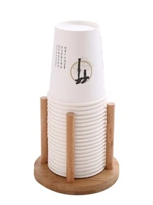 Bamboo Cup Holder, Disposable Cup Dispenser For Drinking Water Machine, Milk Tea And Coffee Shop, Bar And Commercial Desktop