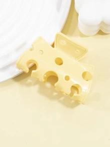 1 件女士时尚发夹，7.8 厘米奶酪形爪夹休闲，多巴胺 - 黃色 - 查看 1