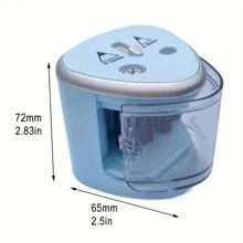 1入組電動自動卷筆刀帶兩孔,合適的適用於學生,辦公室和學校用品 - 藍色 - 查看 6