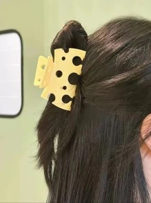1 件女士时尚发夹，7.8 厘米奶酪形爪夹休闲，多巴胺 - 黃色 - 查看 4