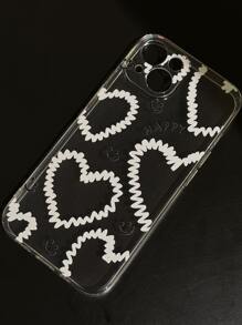 Heart Pattern Clear Phone Case - Multicolor - View 5