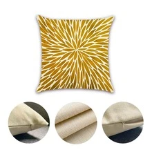 4pcs Gold Embroidered Leaf Print Ins Style Cushion Cover Set Sofa Home Decoration Pillow Case, Pillow Core Not Included - Gold - View 4