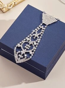 1套新娘婚禮經典閃爍鑽石項鍊 - 銀色 - 查看 2