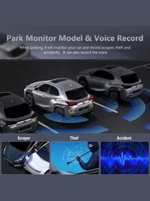 3鏡片1080P行車記錄儀2英寸迷你車黑色盒重力傳感器視頻錄製帶32G存儲卡 - 黑色 - 查看 7