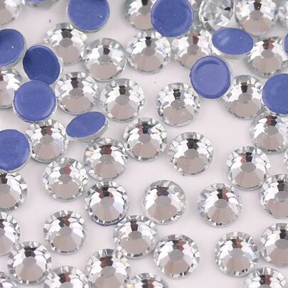 DMC Round SS6- SS50 2mm-10mm Clear And Crystal AB High Quality Hotfix Stones Hot Fix Rhinestone Glitter Flatback Crystal Strass Iron On Rhinestones For Garment Sewing & Fabric Dress Bag Shoes Decorations