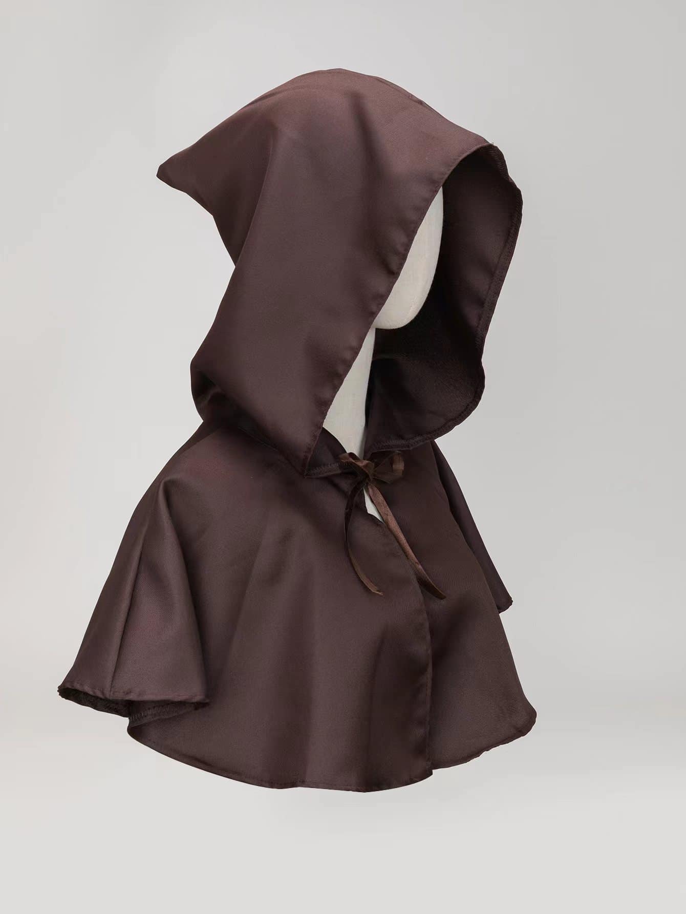 Brown Tie-Up Fashion Cape Perfect For Dressing Up In Parties Halloween - Brown - View 1