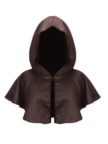 Brown Tie-Up Fashion Cape Perfect For Dressing Up In Parties Halloween - Brown - View 2