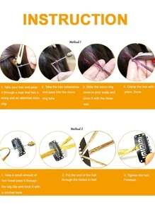 6Pcs 1500Strands Black Hair Tinsel Kit, Fairy Hair Glitter Hair Extensions,Sparkling Shiny Hair Tinsel Tensile Hair Extensions For Women Girls - Black - View 5