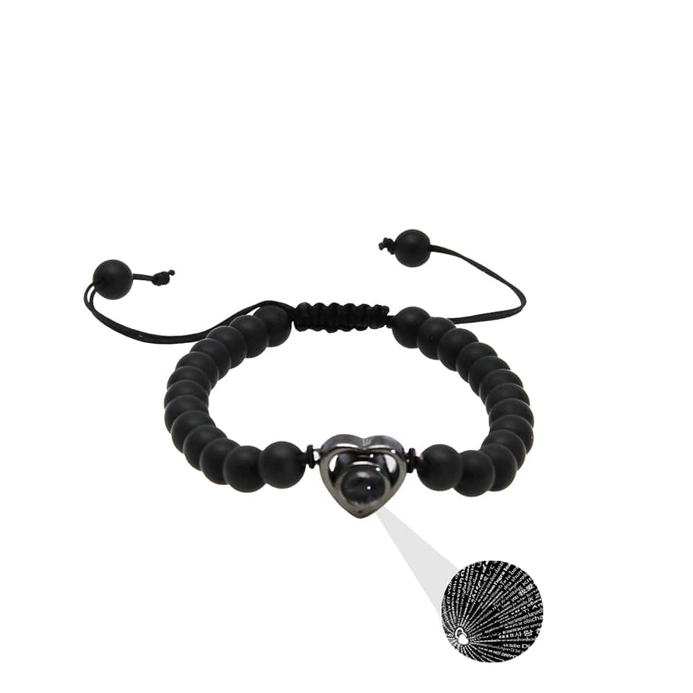 100 Languages 'i Love You' Projection Heart Beaded Bracelet, Suitable For Girlfriend - Style 2 - View 1