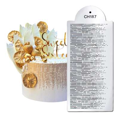 1 pieza Plantilla de molde para decoración de pasteles con forma de línea de encaje para bodas, fiestas de cumpleaños, repostería, utensilios de confitería, tortas, galletas, fondant, buttercream, artesanía con bordes florales, pintura de paredes, envoltura, scrapbooking, dibujo