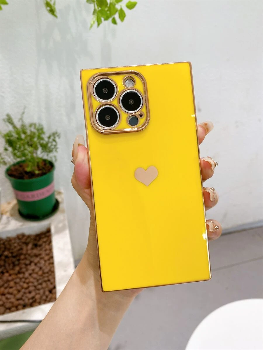 Electroplated Heart-Shaped Phone Case, Anti-Fall, Anti-Sweat, Anti-Fingerprint, Wear-Resistant, Non-Fading, Compatible With IPhone 17 Pro Max/17 Pro/17 Air/17/16 Pro Max/16 Plus/16/15 Pro Max/15 Pro/15/14 Pro Max/14 Pro/14/13/12/11