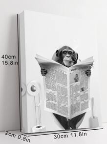 Đen Và Trắng Thú vật Con khỉ In tranh sơn dầu Phòng tắm Phòng vệ sinh Treo tranh Với khung , 1 Miếng - nhiều màu - Xem 3