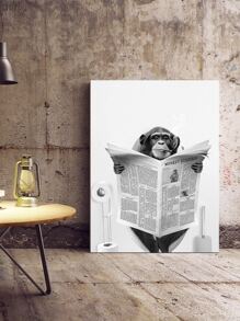 Đen Và Trắng Thú vật Con khỉ In tranh sơn dầu Phòng tắm Phòng vệ sinh Treo tranh Với khung , 1 Miếng - nhiều màu - Xem 5