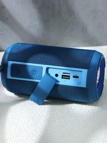 T&G TG656 Colorful Light Cylinder Gift Powerful Super Bass Bluetooth Speaker, Outdoor Sports Subwoofer Portable Audio, Support TF Card & USB, Audio Output - Blue - View 6