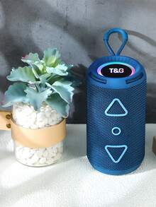 T&G TG656 Colorful Light Cylinder Gift Powerful Super Bass Bluetooth Speaker, Outdoor Sports Subwoofer Portable Audio, Support TF Card & USB, Audio Output - Blue - View 8