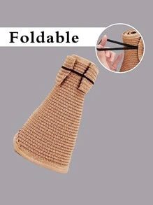 1 Mũ Nữ Trang Trí Nơ Boho Mũ Rơm Che, Dành Cho Du Lịch - Màu Khaki - Xem 3