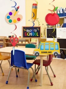 6入組後至學校主題派對裝飾用品螺旋懸掛裝飾 - 彩色 - 查看 1