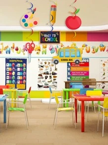 6入組後至學校主題派對裝飾用品螺旋懸掛裝飾 - 彩色 - 查看 3