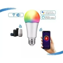 Lâmpada Alexa Led Inteligente E27 Wi-fi Ekasa 10w + 3w Rgb - Branco - Visão 2