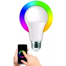 Lâmpada Alexa Led Inteligente E27 Wi-fi Ekasa 10w + 3w Rgb - Branco - Visão 4