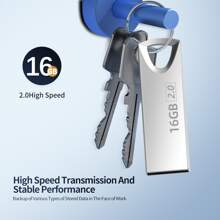 1pc USB Flash Drive 2.0 64GB 128GB Metal Waterproof USB Drive High Speed Thumb Drive 128GB Portable Memory Stick For PC/Projector/Tablet//Laptop/Car Audio - Silver - View 1