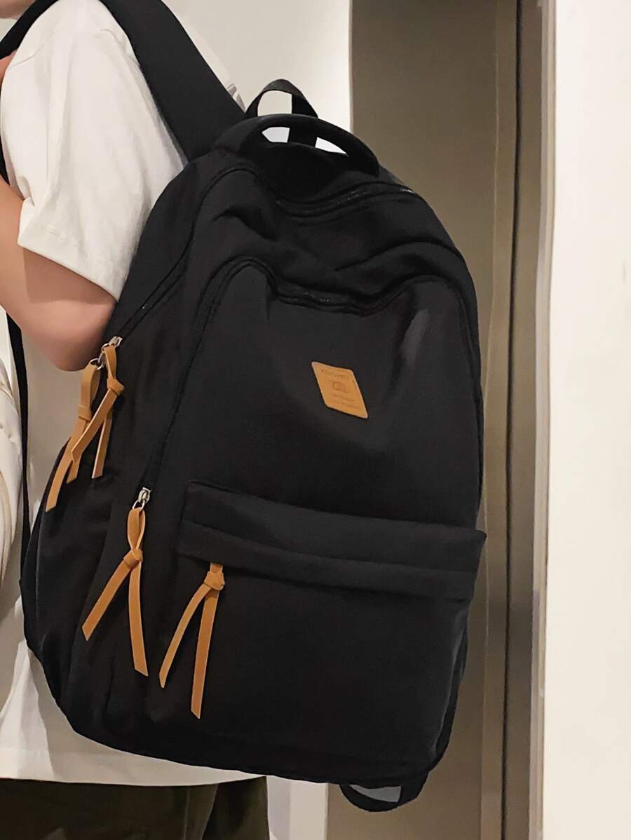 Large Capacity Minimalist Vintage School Backpack, Campus Shoulder Bag ...