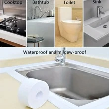 1pc Simple PVC Surface Protector, Classic Waterproof Sealing Sticker For Home - White - View 7