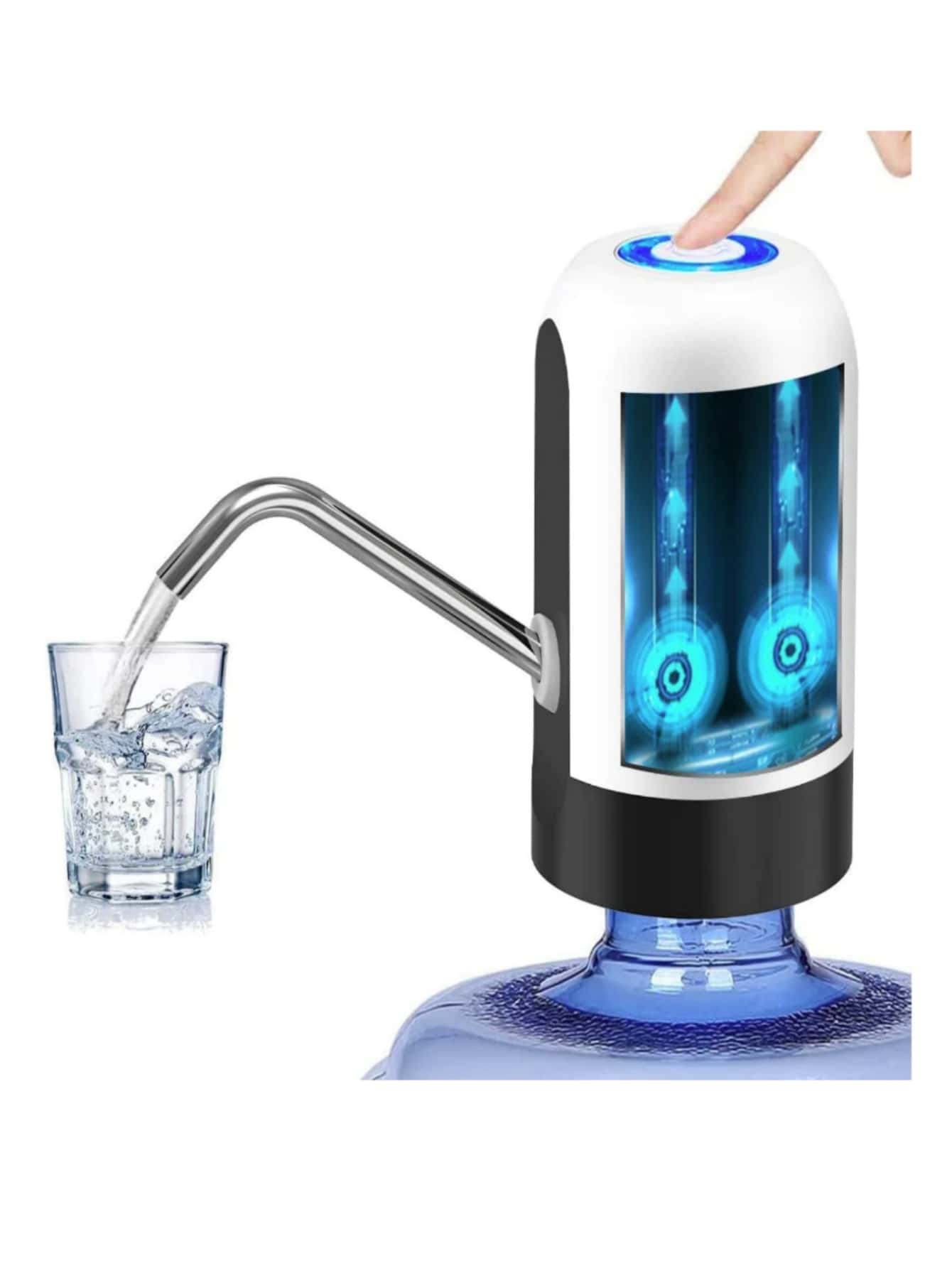 Bomba Elétrica Universal para Galões de Água com Carregamento USB - Preto - Visão 1