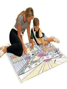 Reusable Plastic Coloring Mat - Air Transport Mat - Erases Water-Based Crayons And Markers - White - View 3