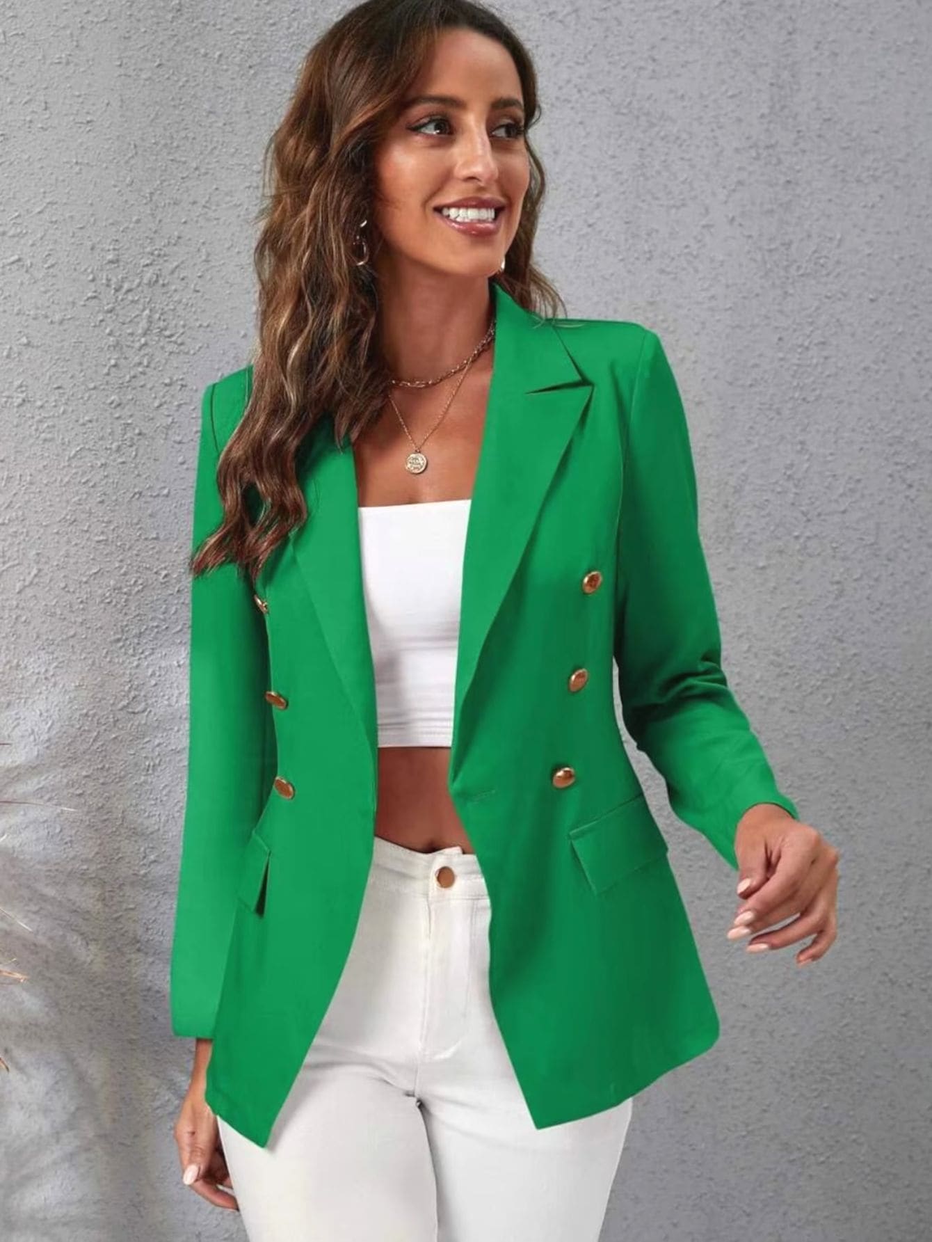 Women Blazers - Green - View 1