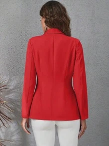Women Blazers - Red - View 2