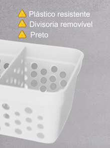 Kit Com 6 Cestos Organizadores C/ 1 Divisória Removível Para Organização De Acessórios - Branco - Visão 2