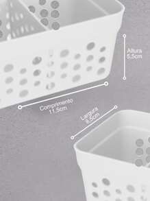 Kit Com 6 Cestos Organizadores C/ 1 Divisória Removível Para Organização De Acessórios - Branco - Visão 3