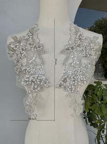 2pcs Faux Pearl Tassel Hand Stitched For Shoes And Hats Clothing Decoration DIY Accessories - White - View 5