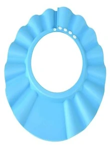 Gorro de ducha para bebé, suave y ajustable, para el baño, para lavar el cabello, ducha, protección de baño, para niños pequeños, bebés - Azul - Ver 4