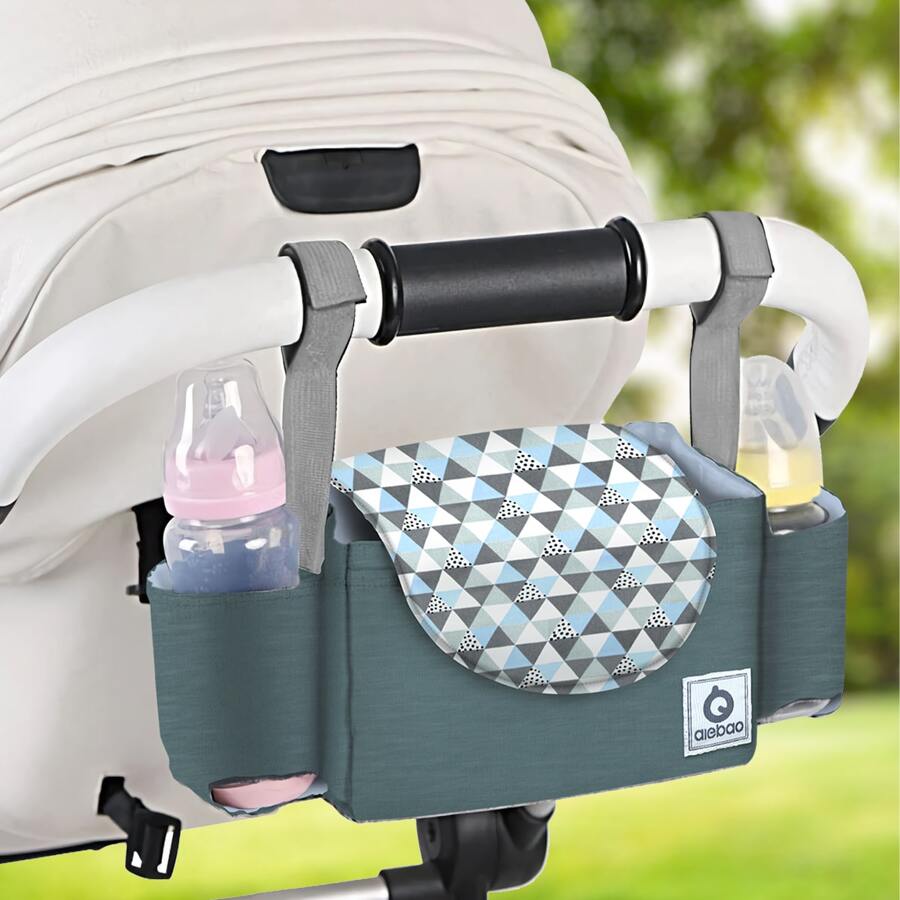 Bolsa De Almacenamiento Para Carriola Cochecito De Bebé Organizador Colgante Pañalera Biberón - Gris Claro - Ver 1
