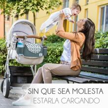 Bolsa De Almacenamiento Para Carriola Cochecito De Bebé Organizador Colgante Pañalera Biberón - Gris Claro - Ver 5