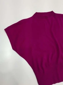 Women Knit Tops - Màu tím - Xem 3