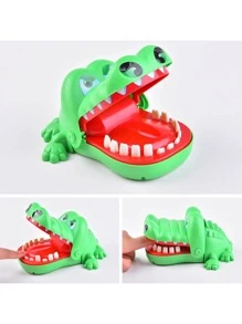 Jacaré Brinquedo Jogo Desafio Dentista Morde Dedo Crocodilo - Verde - Visão 5