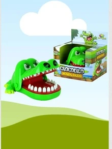 Jacaré Brinquedo Jogo Desafio Dentista Morde Dedo Crocodilo - Verde - Visão 3