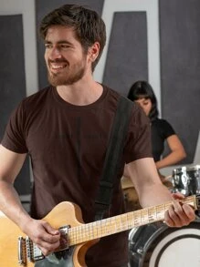 Men T-Shirts - Màu Đỏ Sâu - Xem 1