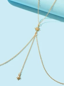 1pc Golden Yellow Diamond Star Pendant Sexy Beach Girls Bikini Body Chain