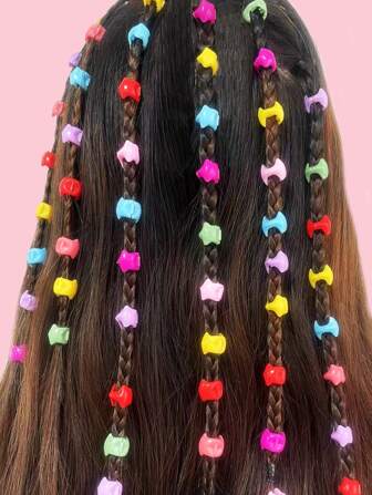 50 piezas Garra de pelo en forma de estrella de niños clips